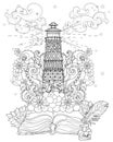 Vector lighthouse from story magic coloring