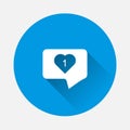 Vector Like, comment, social activity icon on blue background. F Royalty Free Stock Photo