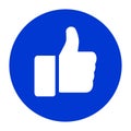 Vector Like icon on blue circle Royalty Free Stock Photo