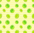 Vector Lime Seamless Pattern, Colorful Background Template, Bright Green Citric Fruits.