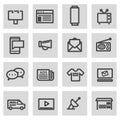 Vector line advertising icons set