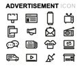 Vector line advertising icons set