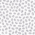 Vector line art coffee bean pattern.