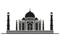 Silhouette of The Taj Mahal Indian temple