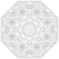 Vector line art mandala octahedron figure