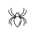 Vector line art spider isolated on white background. Insect with eight legs for Halloween design Royalty Free Stock Photo