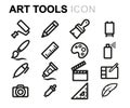 Vector line art tools icons set Royalty Free Stock Photo