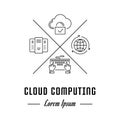 Vector Line Banner Cloud Computing Royalty Free Stock Photo