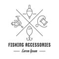 Vector Line Banner Fishing Accessories.