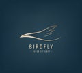 Vector line bird logo, Abstract