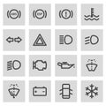 Vector line car dashboard icons set Royalty Free Stock Photo