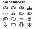 Vector line car dashboard icons set Royalty Free Stock Photo
