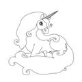 Vector line cartoon animal clip art Royalty Free Stock Photo