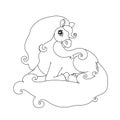 Vector line cartoon animal clipart