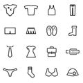 Vector line clothes icon set