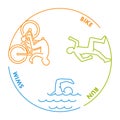 Vector line design concept for triathlon