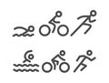 Vector line design concept for triathlon