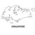 Abstract line background with Map of Singapore vector in eps.10
