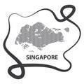 Vector line design the country of Singapore in eps.10