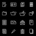 Vector line document icon set