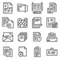Vector line documents icons set