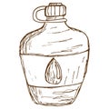 Vector line drawing of a flask with water Royalty Free Stock Photo