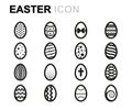Vector line easter icons set