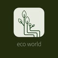 Vector line eco logo