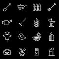 Vector line farming icon set