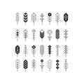 Vector line feathers and arrows Royalty Free Stock Photo