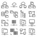 Vector Line Folder Tree Icons set