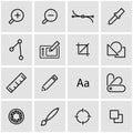 Vector line graphic design icon set Royalty Free Stock Photo