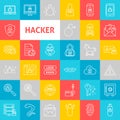 Vector Line Hacker Icons