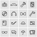 Vector line hipster icon set