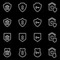 Vector line home security icon set Royalty Free Stock Photo