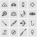 Vector line hunting icon set