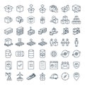 Vector line icon for Business E-commerce, Logistics, Import & Export