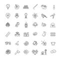 Collection of gardening vector line icons. Flower and Gardening Royalty Free Stock Photo
