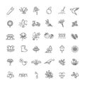 Collection of gardening vector line icons. Flower and Gardening Royalty Free Stock Photo