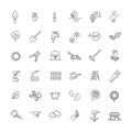 Collection of gardening vector line icons. Flower and Gardening Royalty Free Stock Photo