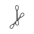 Vector line icon for cotton swabs