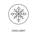 Vector line icon depicting cool light.