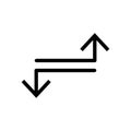 Vector line icon different direction arrow pointer graphic as a navigation element on your web page. Curved arrow vector Royalty Free Stock Photo