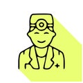 Vector line icon of doctor. Hospital clinic linear logo. Outline doctor symbol for polyclinics Royalty Free Stock Photo