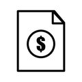 Vector line icon with dollar sign outlines the investment and growth management plan for the financial institution. Currency Royalty Free Stock Photo