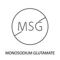 A vector line icon featuring a crossed out monosodium glutamate molecule, indicating the presence of a MSG allergen Royalty Free Stock Photo