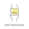 Vector line icon knee prosthesis