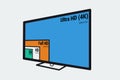 Vector line icon - Monitors comparison Royalty Free Stock Photo