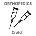 Vector line icon orthopedic crutch