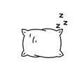 Vector line icon with pillow
